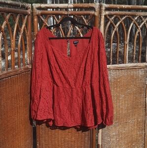 Burgundy Torrid Lace Blouse